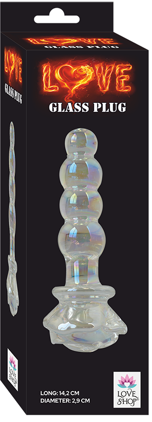 BOĞUMLU DOLGU CAM KIRILMAZ VUCUT ISISINA DUYARLI ANAL PLUĞ 