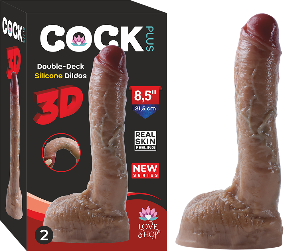 ÇİFT DERİ ( DUBLE LAYER )  KIKIRDAKLI % 100 GERCEKÇİ ET DİLDO SİYAH  21,5  CM COCK 2