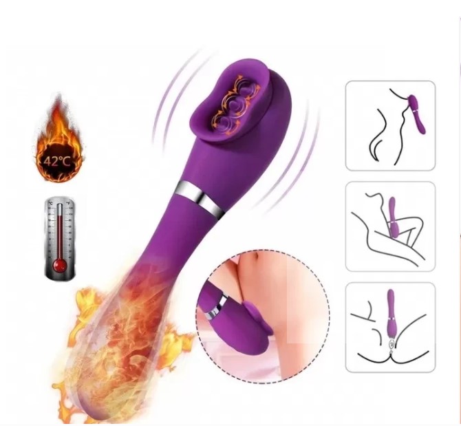 EROTİCA RUST ISITMALI ÇOK FANKSİYONLU ÇİFT TİTREŞİMLİ EMİŞ DİL VE VİBRATÖR 