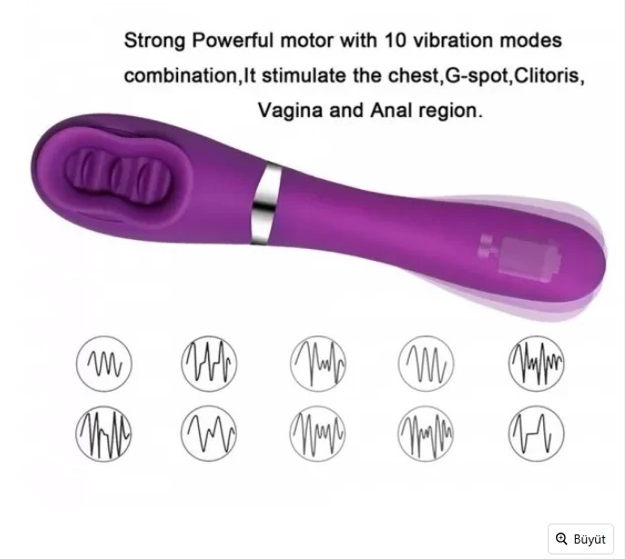 EROTİCA RUST ISITMALI ÇOK FANKSİYONLU ÇİFT TİTREŞİMLİ EMİŞ DİL VE VİBRATÖR 