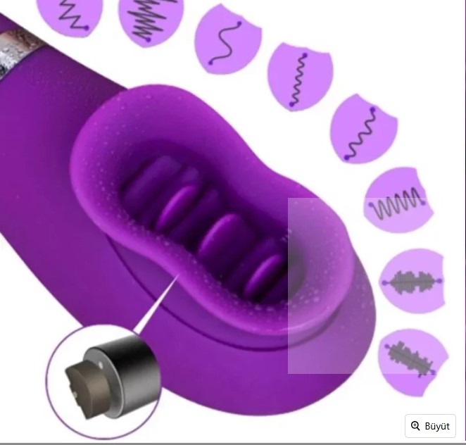 EROTİCA RUST ISITMALI ÇOK FANKSİYONLU ÇİFT TİTREŞİMLİ EMİŞ DİL VE VİBRATÖR 