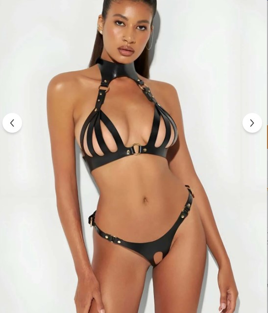 LÜKS DERİ SÜTYEN TANGA TAKIM ÖZEL BÖLGESİ AÇIK STANDART MODEL 