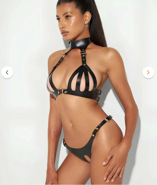 LÜKS DERİ SÜTYEN TANGA TAKIM ÖZEL BÖLGESİ AÇIK STANDART MODEL 