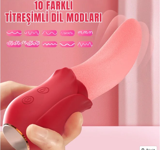 PRIME TOYS Vicky Şarjlı Klitoris Uyarıcı Titreşimli ve Hareketli Sessiz Mini Gerçekçi Dil Vibratör