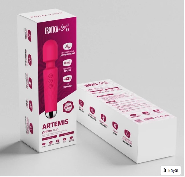 PRIME TOYS Artemis Çok Güçlü Titreşimli Masaj Vibratörü Göğüs ve Klitoris Uyarıcı 