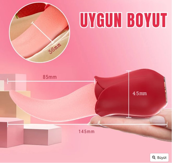 PRIME TOYS Vicky Şarjlı Klitoris Uyarıcı Titreşimli ve Hareketli Sessiz Mini Gerçekçi Dil Vibratör