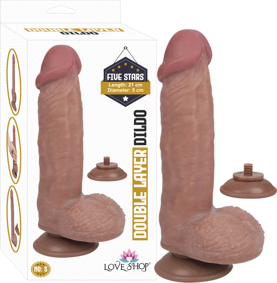 ÇİFT DERİ ( DUBLE LAYER )  KIKIRDAKLI % 100 GERCEKÇİ DİLDO 21 CM 