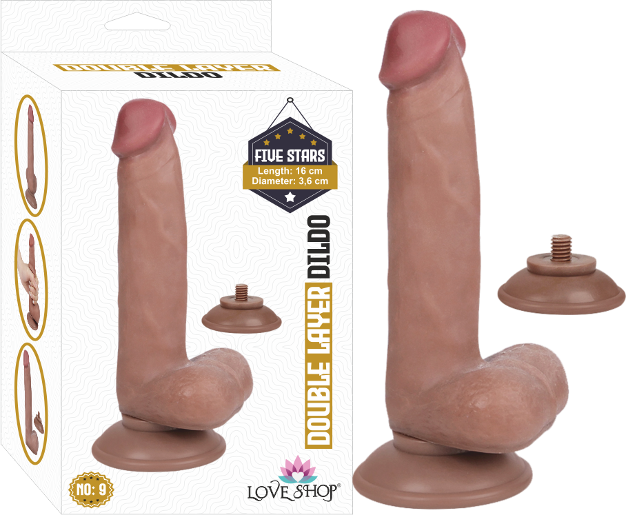 ÇİFT DERİ ( DUBLE LAYER )  KIKIRDAKLI % 100 GERCEKÇİ DİLDO 16  CM 