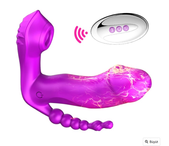 EROTİCA GİYİLEBİLİR ISITMALI UZAKTAN KUMANDALI 3 TİTREŞİM MOTURLU G SPOT VİBRATÖR