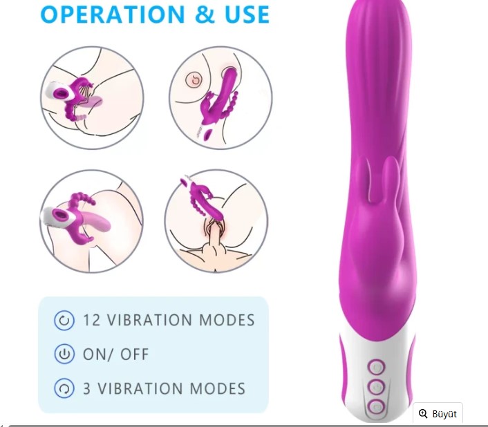 EDEN 3/1 ARADA GÜÇLÜ 3 TİTREŞİM MODELLİ VAJİNA  ANAL KİLİTORİS UYARICI VİBRATÖR 