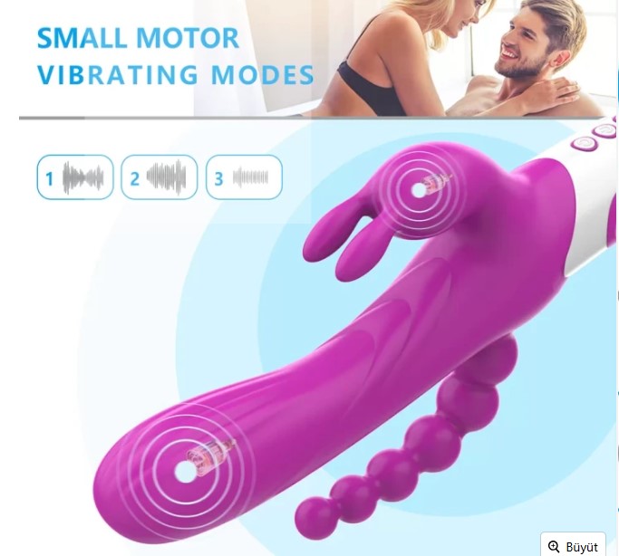 EDEN 3/1 ARADA GÜÇLÜ 3 TİTREŞİM MODELLİ VAJİNA  ANAL KİLİTORİS UYARICI VİBRATÖR 