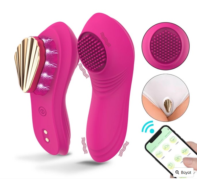 Telefon Kontrollü Manyetik Klipsli Külot İçi Giyilebilir Klitoris Uyarıcı Panty App Vibratör