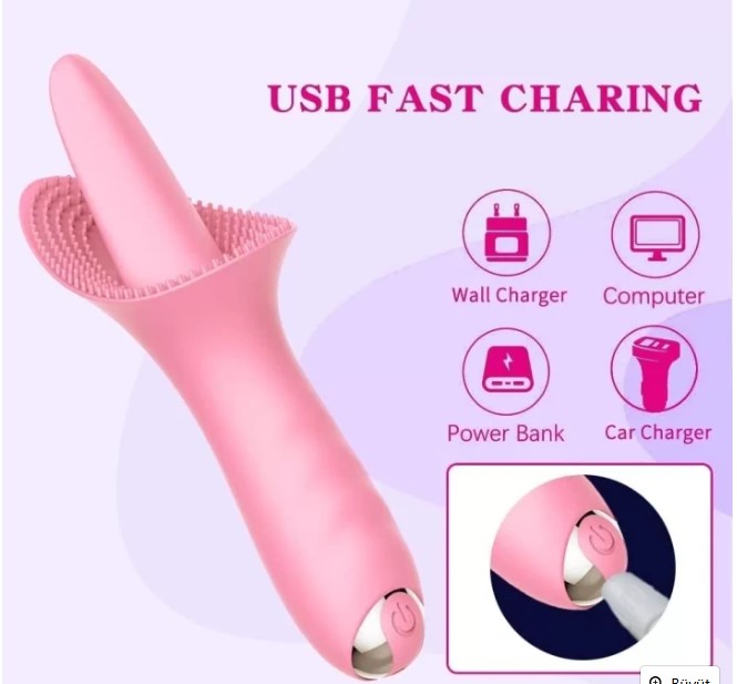 TANGUE GÜÇLÜ TİTREŞİM ÖZELLİKLİ G NOKTASI VE KİLİTORİS UYARICI DİL VİBRATÖR 