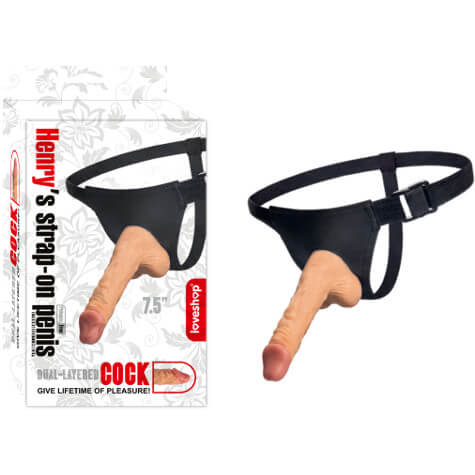 GİYİLEBİLİR BELDEN BAĞLAMALI REALİSTİK PENİS STRAP-ON  İÇİ DOLU MODEL 18 CM TİTREŞİMLİ