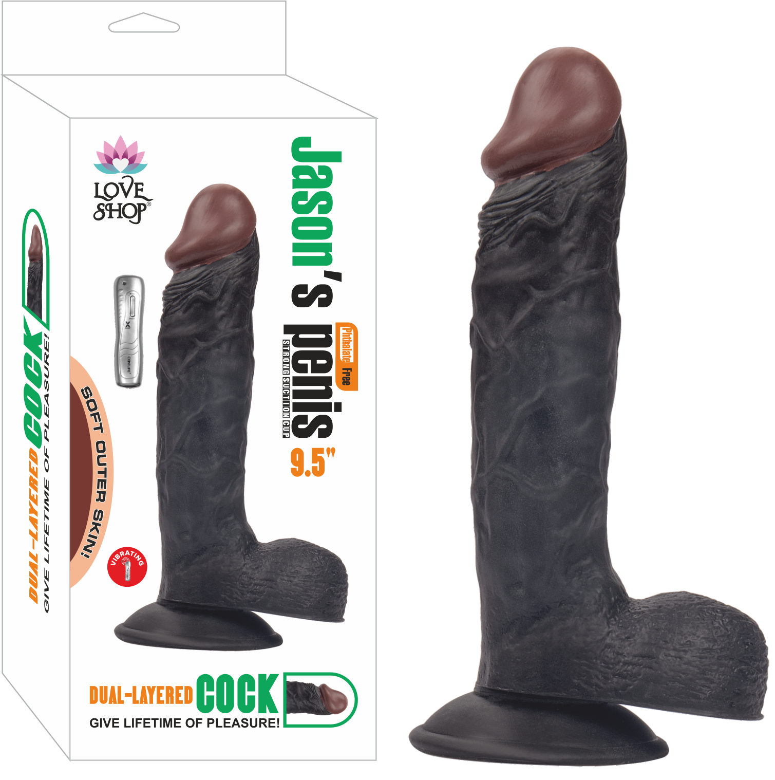 JASON TİTREŞİMLİ BLACK GERCEK ET DOKULU 25  CM UZUNLUK 5 CM EN