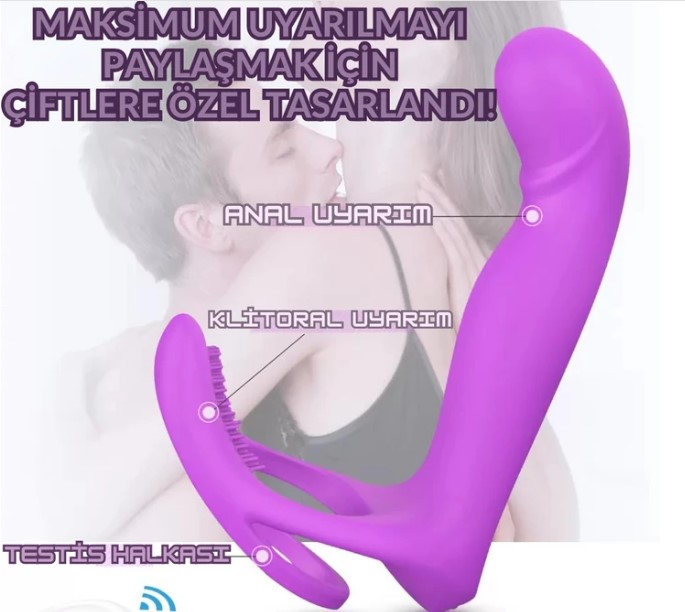 ANAL İÇİN TAKMA  PENİS KLİTORİS UYARICI TESTİS VE PENİS YÜZÜGÜ UZAKTAN KUMANDALI LÜX VİBRATÖR 