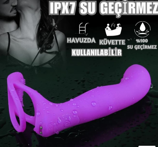 ANAL İÇİN TAKMA  PENİS KLİTORİS UYARICI TESTİS VE PENİS YÜZÜGÜ UZAKTAN KUMANDALI LÜX VİBRATÖR 