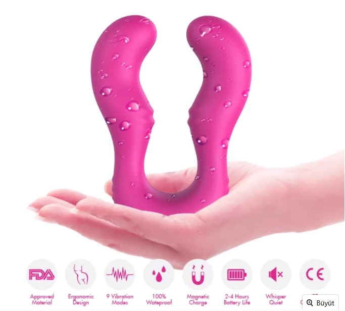 EROTİCA LEZBİYEN STRAPLEZ  ÇİFT BAŞLI UZAKTAN KUMANDALI VİBRATÖR 