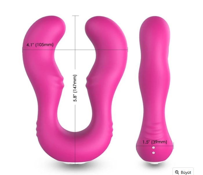 EROTİCA LEZBİYEN STRAPLEZ  ÇİFT BAŞLI UZAKTAN KUMANDALI VİBRATÖR 