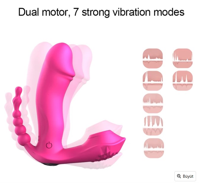 EROTİCA GİYİLEBİLİR ISITMALI UZAKTAN KUMANDALI 3 TİTREŞİM MOTURLU G SPOT VİBRATÖR