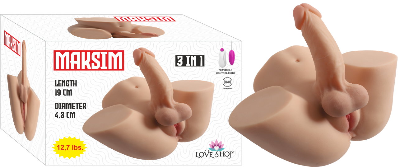 MAKSİM ERKEK KALÇA  VE PENİS  % 100 GERÇEKCİ ET SİLİKON  19 CM PENİS 