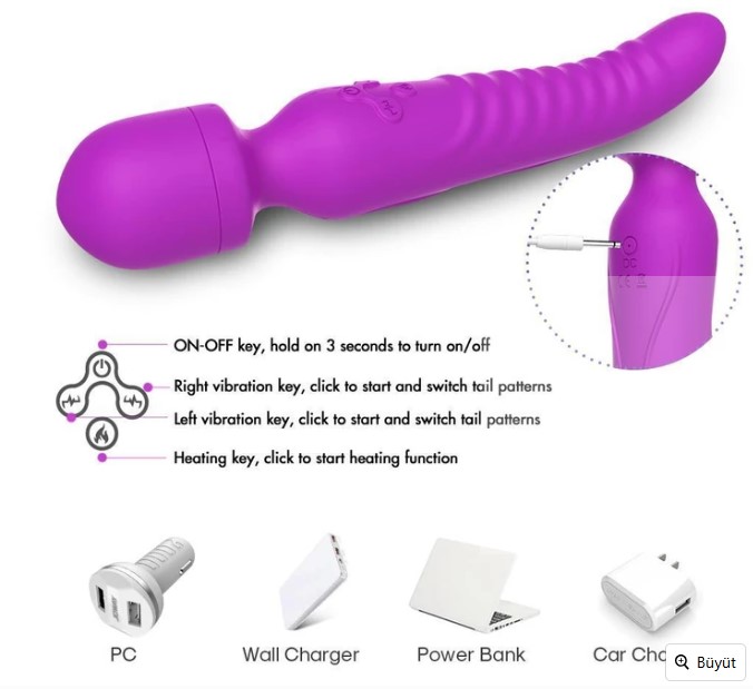 PRIME TOYS CHOBE 3 MOTORLU ISITMALI MASAJ ALETİ VİBRATÖR KLİTORİS VE G NOKTASI UYARICI  9 FARKLI TİTREŞİM MODU 