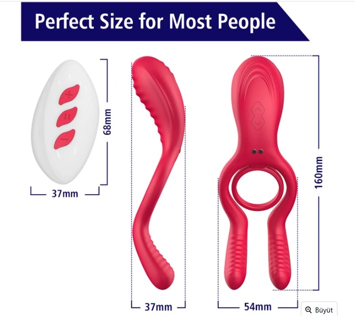 Singun Şarjlı Uzaktan Kumandalı Penis Halkası ve Klitoris Uyarıcı Vibratör 