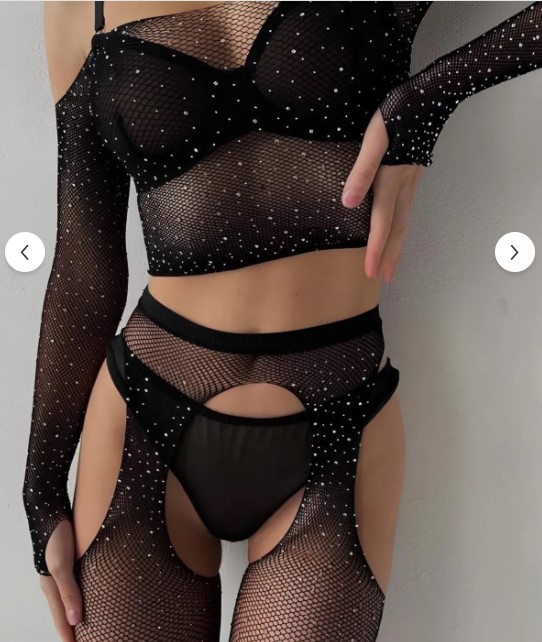 2 PARÇA STRAPLEZ MODEL TAŞLI  KOLLU VÜCUT ÇORABI JARTİYER MODEL  ÜNİSEX MODEL 