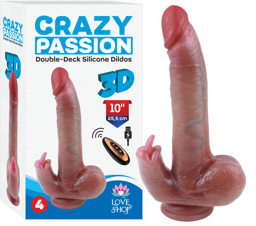 CRYZ ÇİFT DERİ YUKARI AŞAĞI HAREKETLİ OYNAR BAŞLI 25,5 CM KLİTORİS UYARICI DİL GERÇEKCİ ET DİLDO 