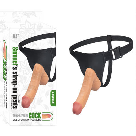 GİYİLEBİLİR BELDEN BAĞLAMALI  REALİSTİK PENİS STRAP-ON  İÇİ DOLU MODEL 21 CM 
