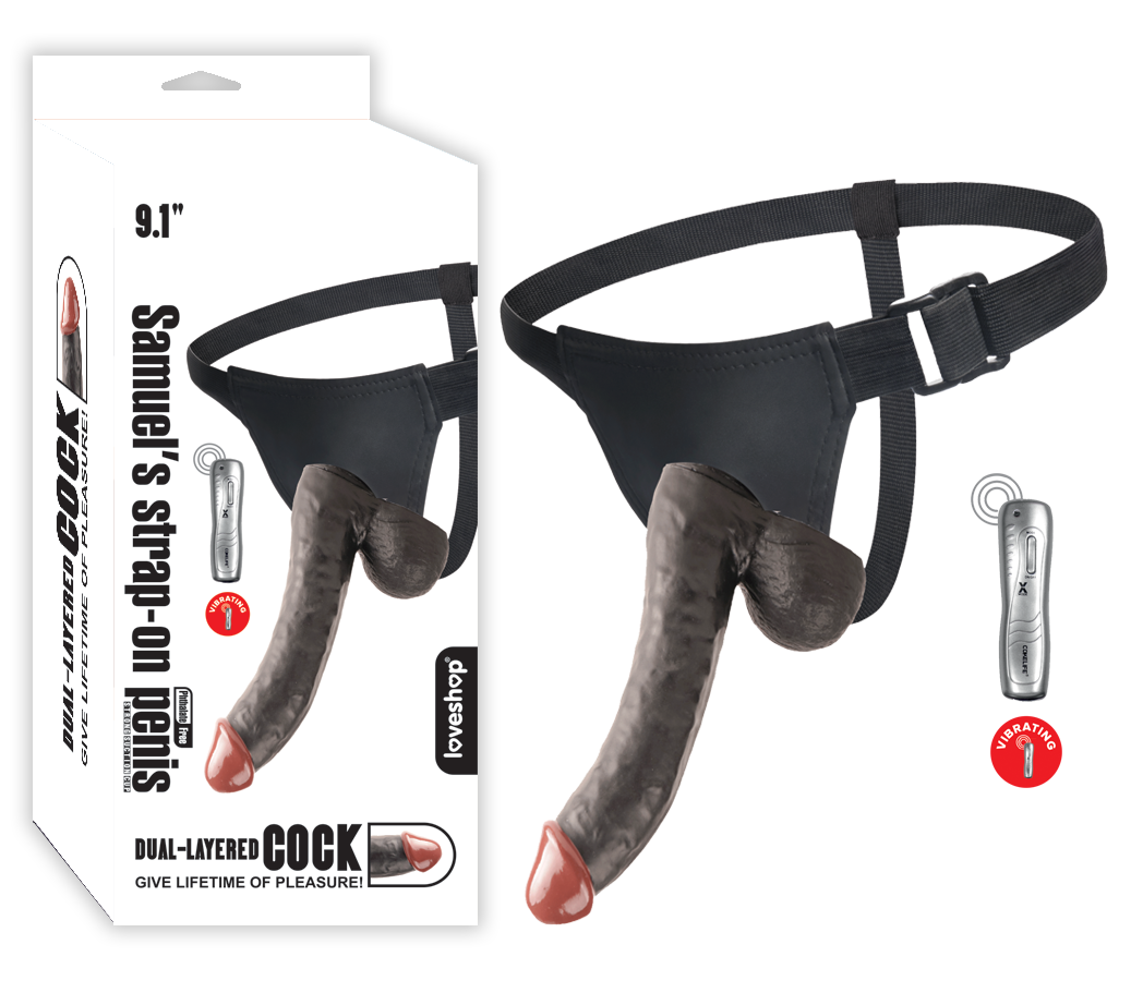GİYİLEBİLİR BELDEN BAĞLAMALI REALİSTİK PENİS STRAP-ON  İÇİ DOLU MODEL 23 CM TİTREŞİMLİ