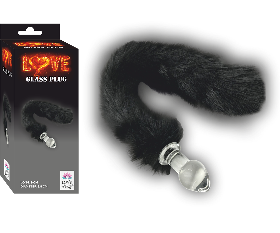  DOLGU CAM KIRILMAZ VUCUT ISISINA DUYARLI SİYAH KUYRUKLU ANAL PLUĞ 