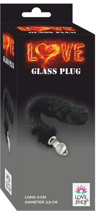  DOLGU CAM KIRILMAZ VUCUT ISISINA DUYARLI SİYAH KUYRUKLU ANAL PLUĞ 