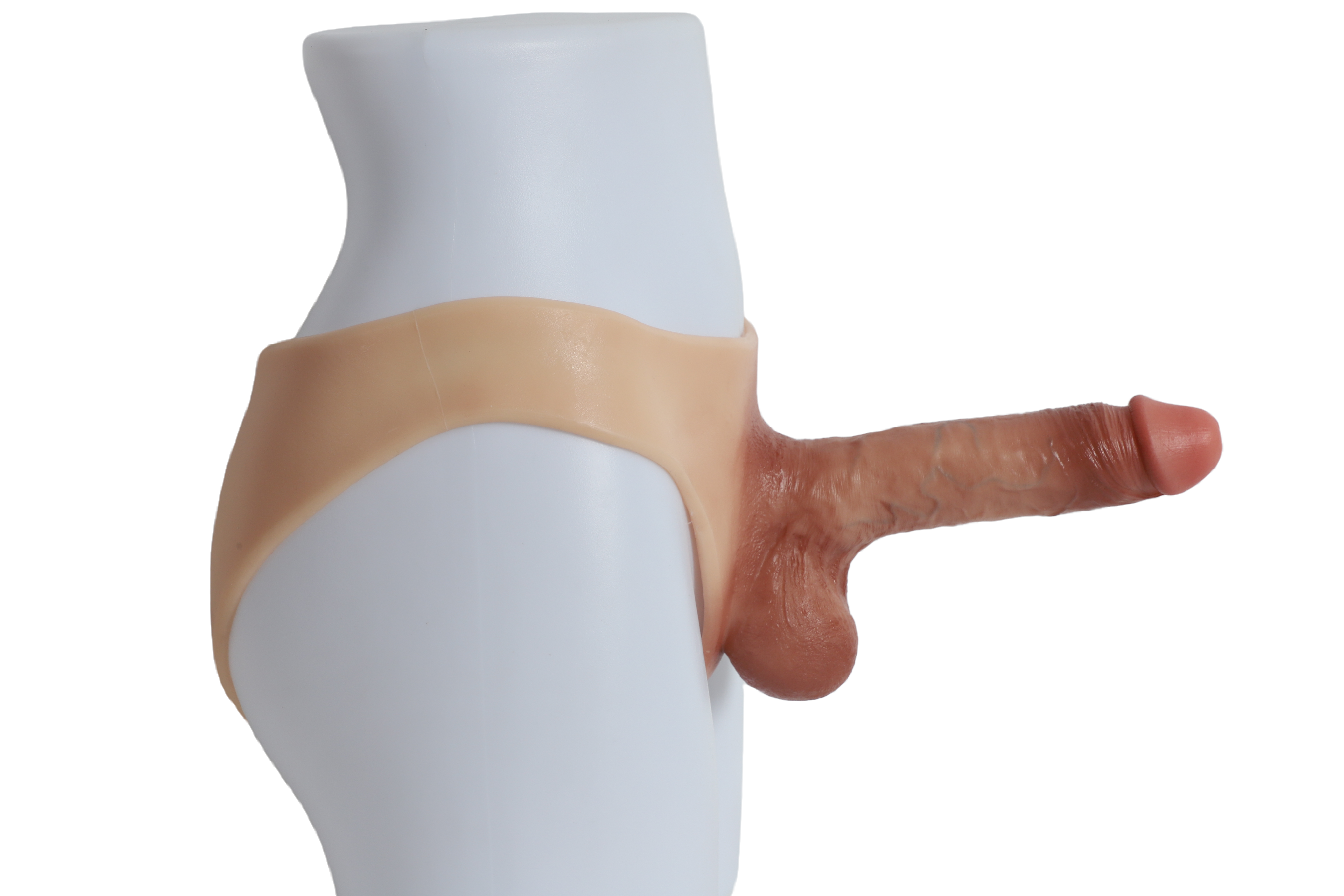 GİYİLEBİLİR BELDEN BAĞLAMALI SİLİKON KİLOT REALİSTİK PENİS STRAP-ON  İÇİ BOŞ MODEL 19 CM 