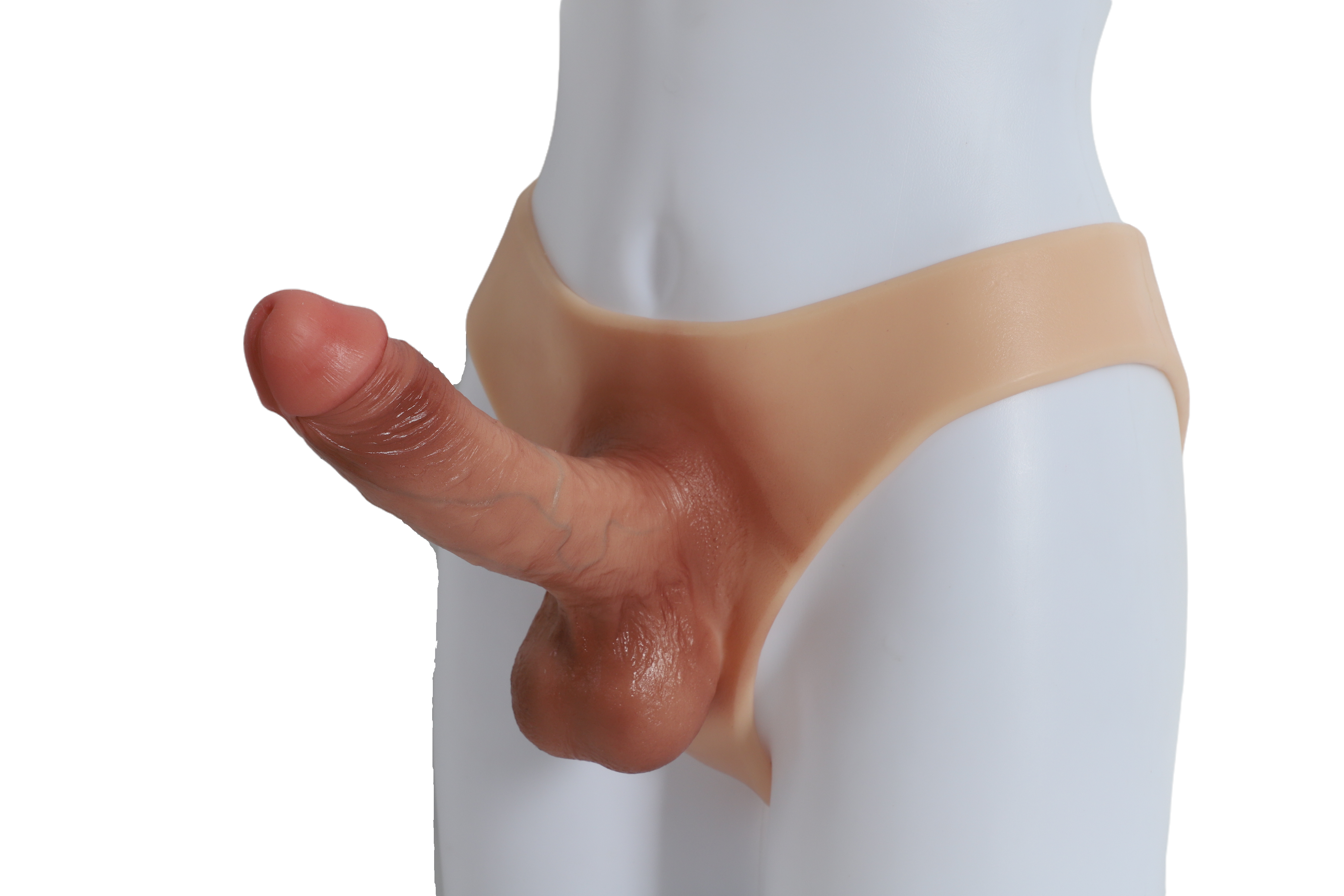 GİYİLEBİLİR BELDEN BAĞLAMALI SİLİKON KİLOT REALİSTİK PENİS STRAP-ON  İÇİ BOŞ MODEL 19 CM 