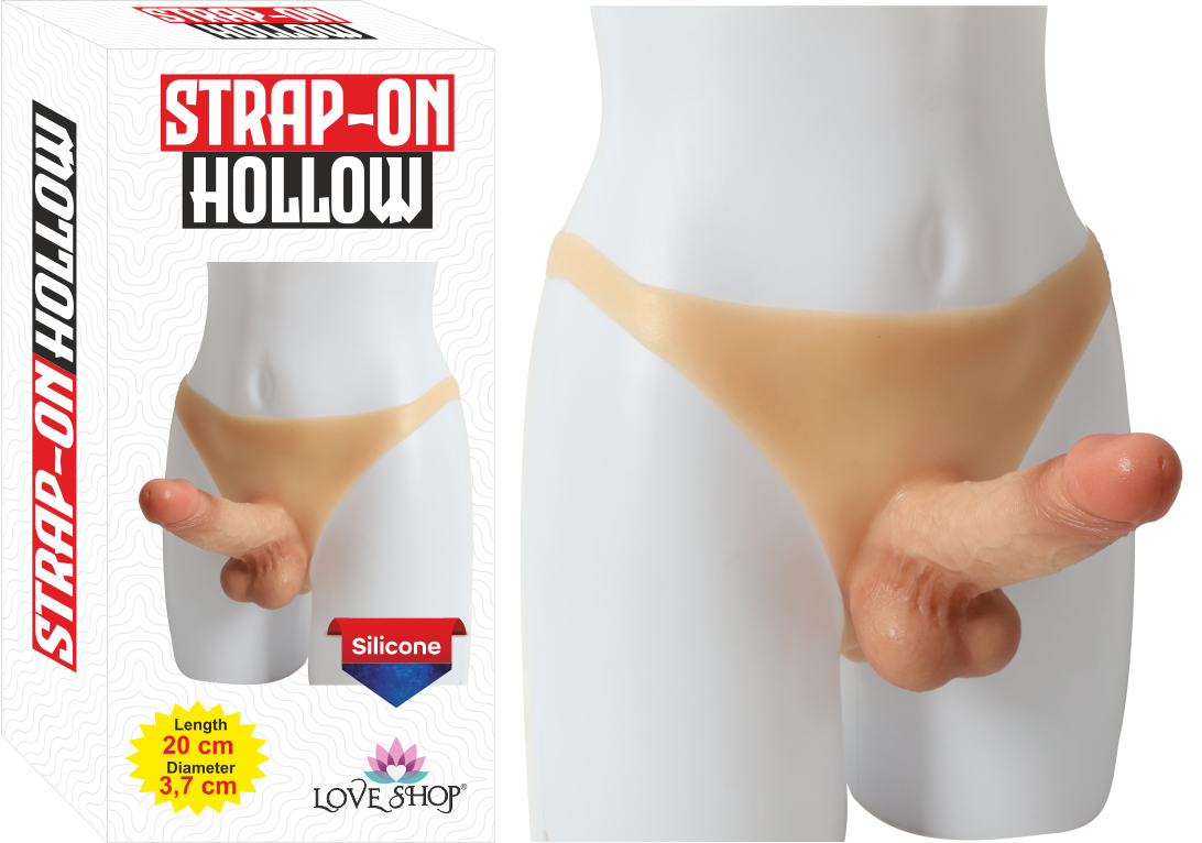 GİYİLEBİLİR BELDEN BAĞLAMALI SİLİKON KİLOT REALİSTİK PENİS STRAP-ON  İÇİ BOŞ MODEL 20 CM 