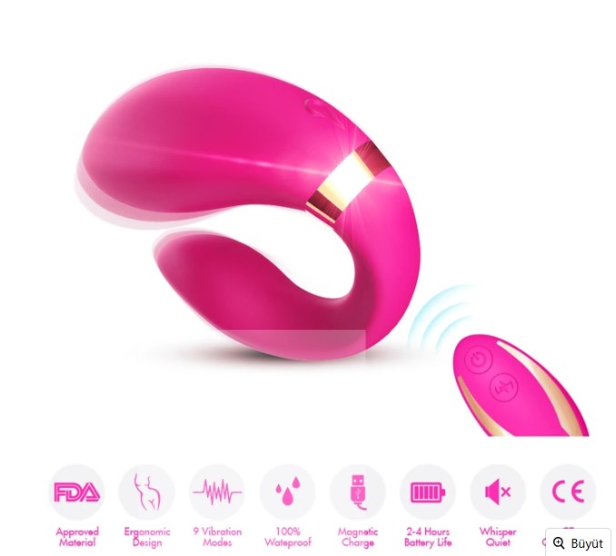  CRESCENT GİYİLEBİLİR UZAKTAN KUMANDALI ÇİFT BAŞLI ÇİFT MOTORLU KİLİTORİS UYARICI VİBRATÖR