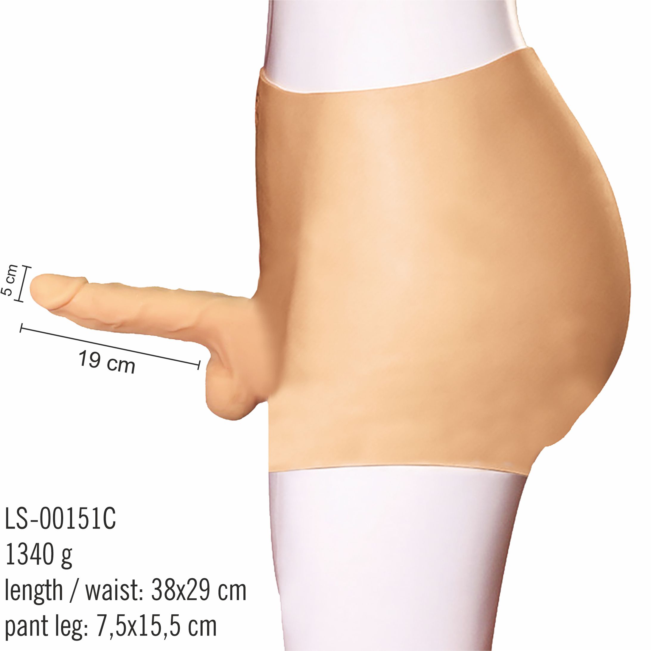 GİYİLEBİLİR BELDEN BAĞLAMALI SİLİKON KİLOTLU  REALİSTİK PENİS STRAP-ON  İÇİ BOŞ MODEL 19 CM BOXER