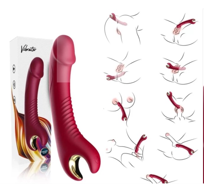 TORNADO 360 DERECE OYNAR BAŞLI G NOKTASI UYARICI KADİFE SİLİKON VİBRATÖR KIRMIZI