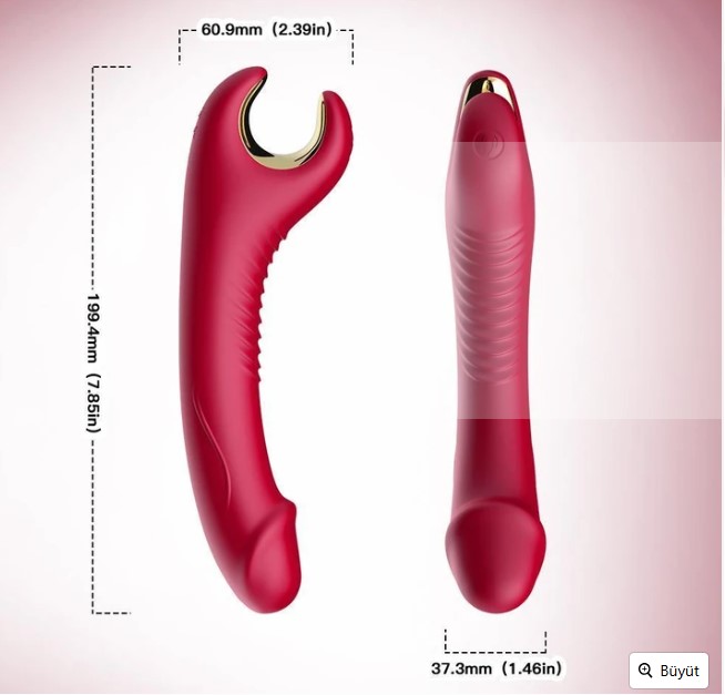 TORNADO 360 DERECE OYNAR BAŞLI G NOKTASI UYARICI KADİFE SİLİKON VİBRATÖR KIRMIZI