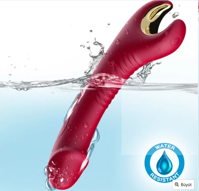 TORNADO 360 DERECE OYNAR BAŞLI G NOKTASI UYARICI KADİFE SİLİKON VİBRATÖR KIRMIZI