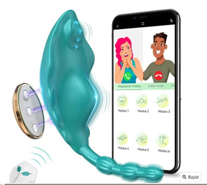  Telefon Kontrollü Manyetik Klipsli Külot İçi Giyilebilir Vibratör 3 Motorlu 