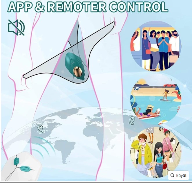  Telefon Kontrollü Manyetik Klipsli Külot İçi Giyilebilir Vibratör 3 Motorlu 