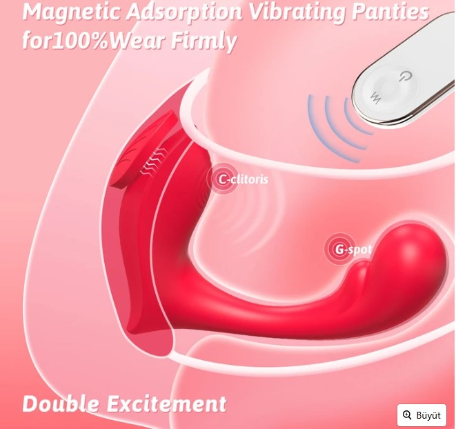 Love Rct Şarjlı Kablosuz Kumandalı Gizlice Giyilebilir Manyetik Klipsli G Nokta ve Klitoris Uyarıcı Vibratör