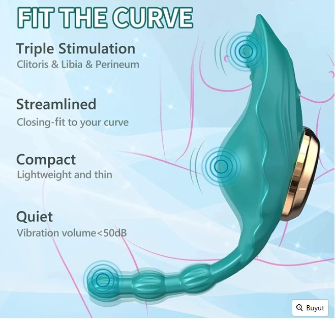  Telefon Kontrollü Manyetik Klipsli Külot İçi Giyilebilir Vibratör 3 Motorlu 