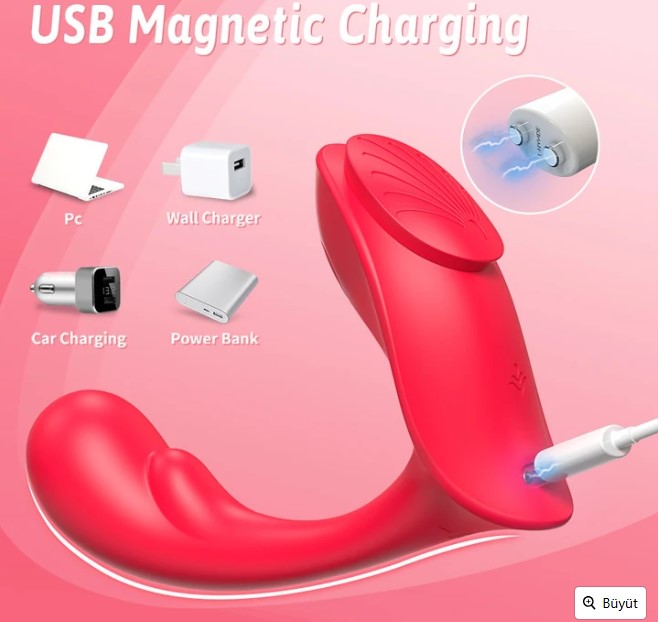 Love Rct Şarjlı Kablosuz Kumandalı Gizlice Giyilebilir Manyetik Klipsli G Nokta ve Klitoris Uyarıcı Vibratör