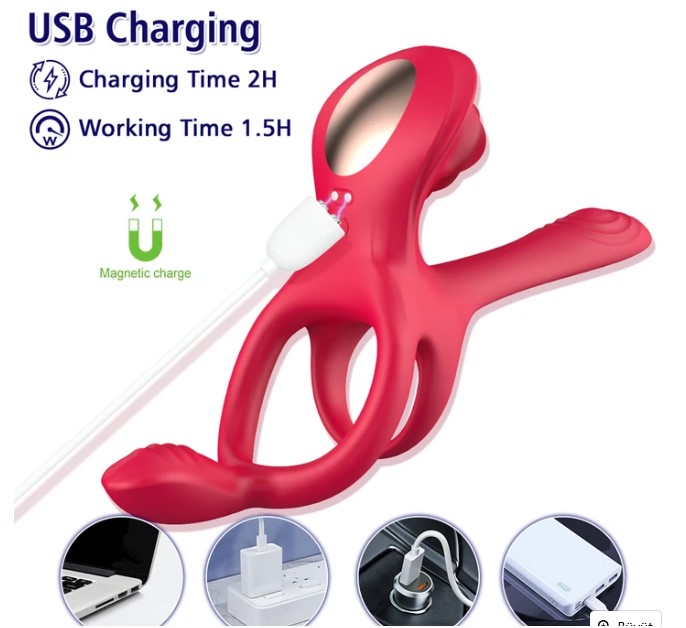 William Şarjlı Uzaktan Kumandalı Penis Halkası ve Klitoris G Noktası Uyarıcı Vibratör 