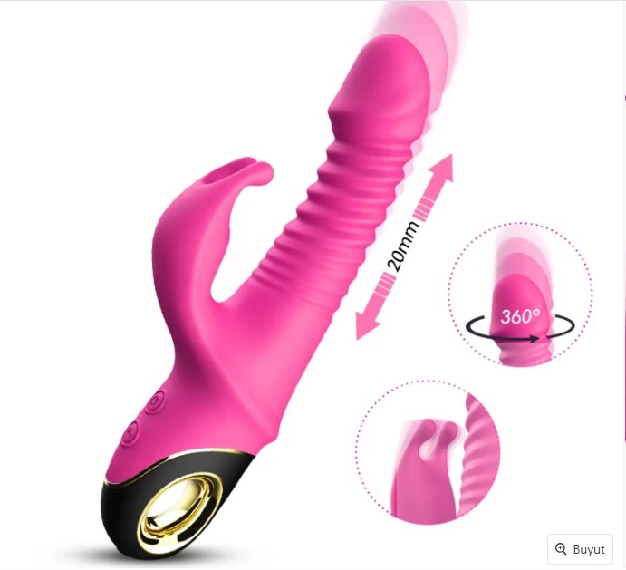 PRİME ZİNG İLERİ GERİ HAREKETLİ ( ROTASYONLU)  360 DERE OYNARBAŞLI VİBRATÖR KİLİTORİS UYARICI 