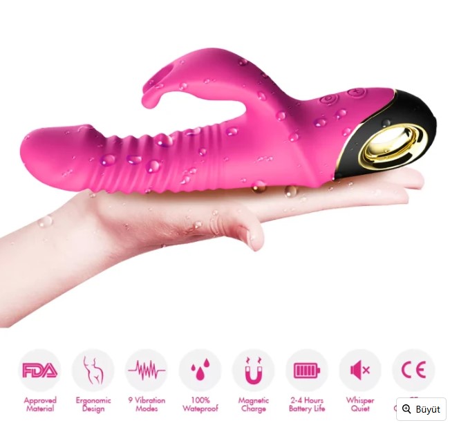 PRİME ZİNG İLERİ GERİ HAREKETLİ ( ROTASYONLU)  360 DERE OYNARBAŞLI VİBRATÖR KİLİTORİS UYARICI 